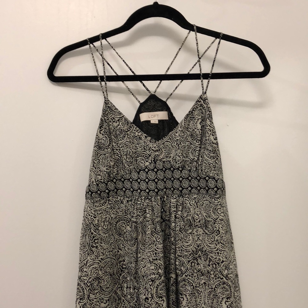 LOFT Black Paisley Maxi Dress